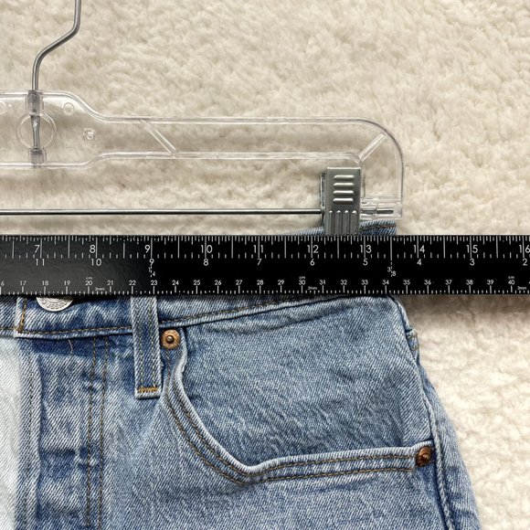 Levi's 501 Denim Shorts Womens 6 27 Two Tone Split Dye Mid Rise Button Fly - Picture 5 of 11